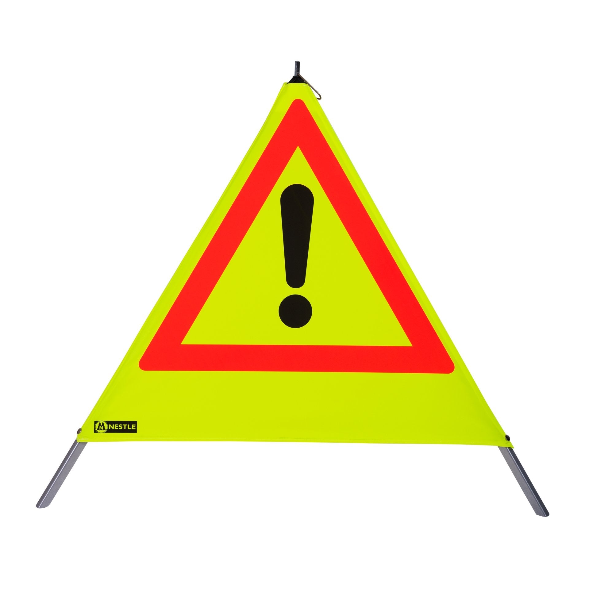 NESTLE Warnpyramide 90 cm, Achtung (VZ101), gelb retroreflektierend, mit Feder NESTLE Warnpyramide 90 cm, Achtung (VZ101), gelb retroreflektierend, mit Feder